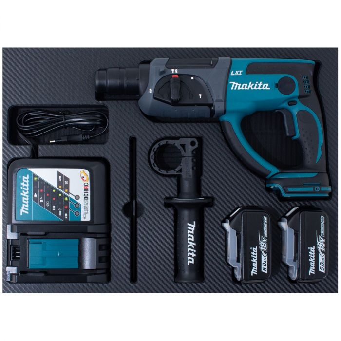 Makita DHR202RTS 18V accu SDS-PLUS combihamer 2x 5.0Ah in softmodule klein SDS-PLUS boor- en combihamer Elektrisch gereedschap